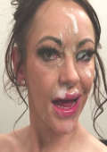 she takes a massive cumshot all over her pretty face
