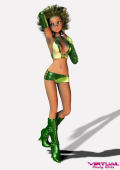 Perfect 3D IRISH girl in her shiny green shorts