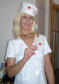Smoking nerdy nurse