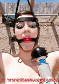 Gagged and punished outdoors.