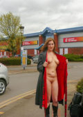 Nude female shopper