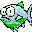 Shark blue green ico deko